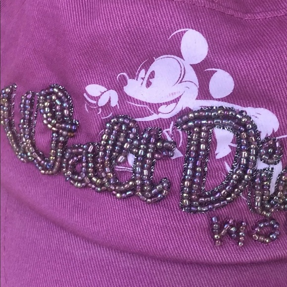 Disney Baseball Hat Cap Beaded Purple Walt Disney World Parks Authentic Original - Picture 2 of 10